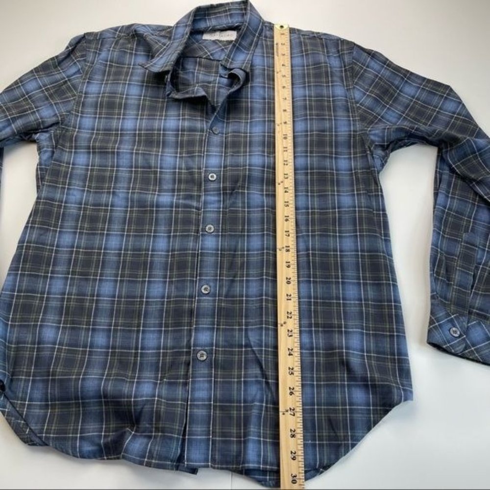 Coastaoro Blue Gray Plaid Long Sleeve Button Down Shirt Large - Picture 9 of 9